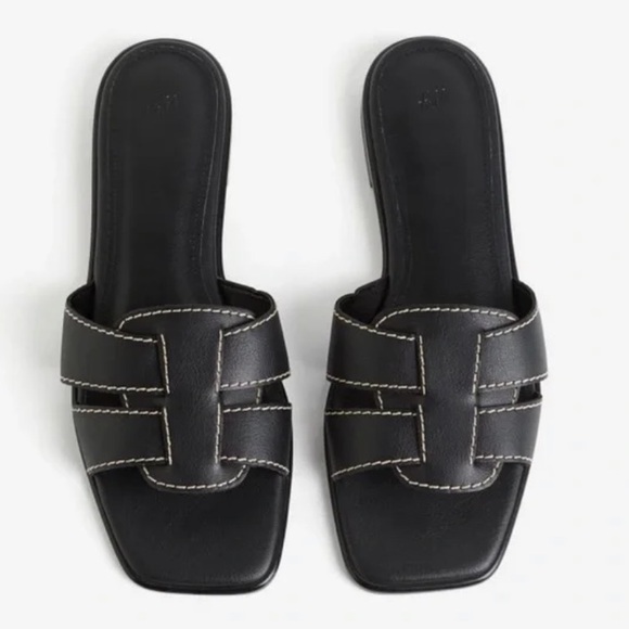 H&M Shoes - H&M Leather Black Sandals Woman’s Size 9